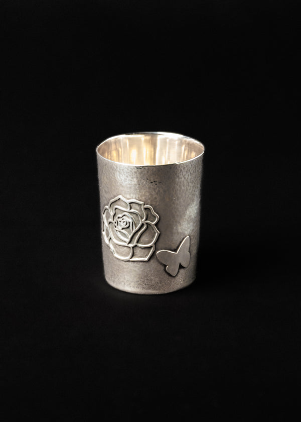 銀盃 花蝶(GINPAI KACHO)Silver 999 Sake Cup